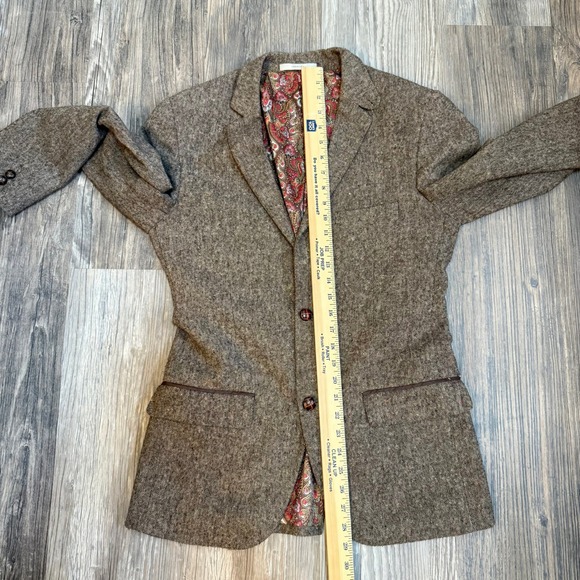 EDGE by WD NY Slim Fit Tweed Blazer Paisley Lined Brown Women's Jacket Size S - Picture 6 of 11